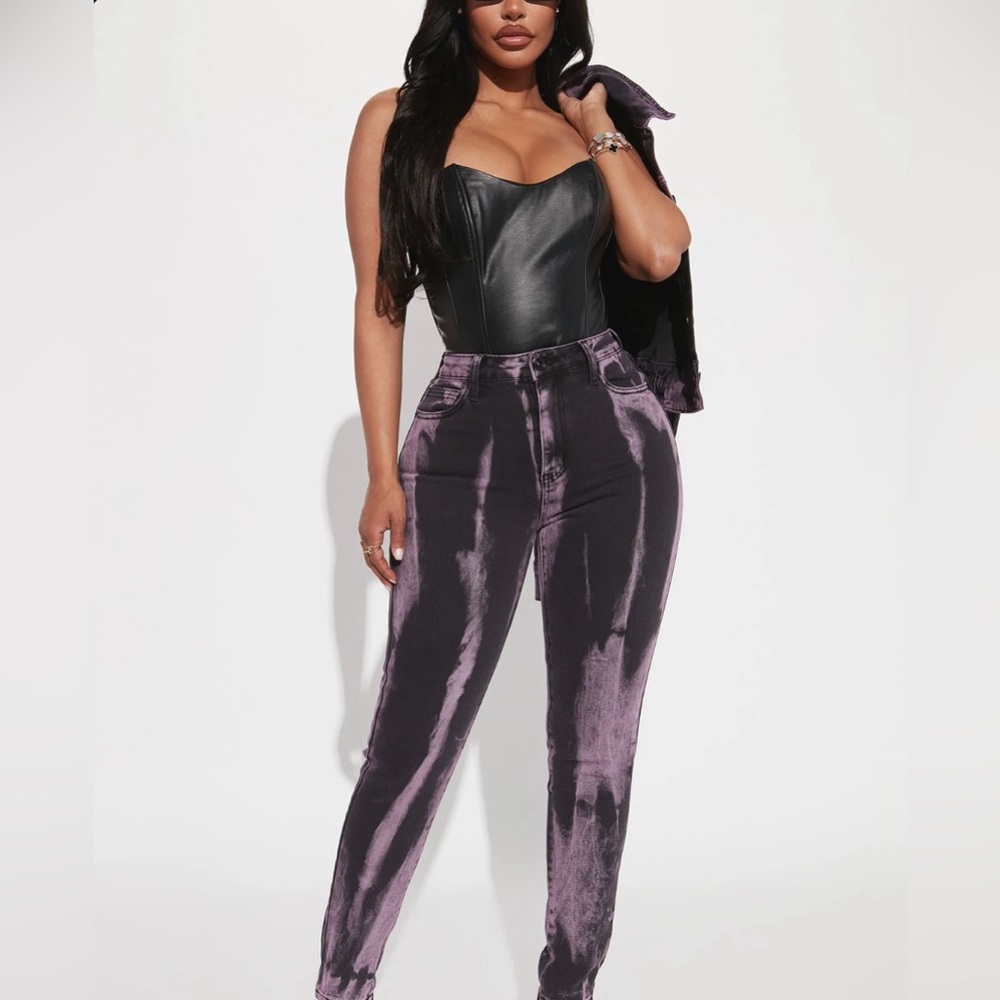 Purple/black Tie dye denim jeans from fashion nova. Size 11.
